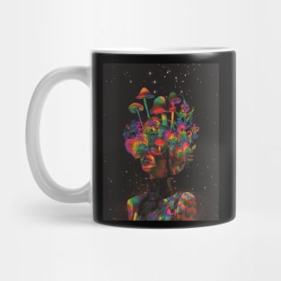 Psychedelic floral mushroom head Mug